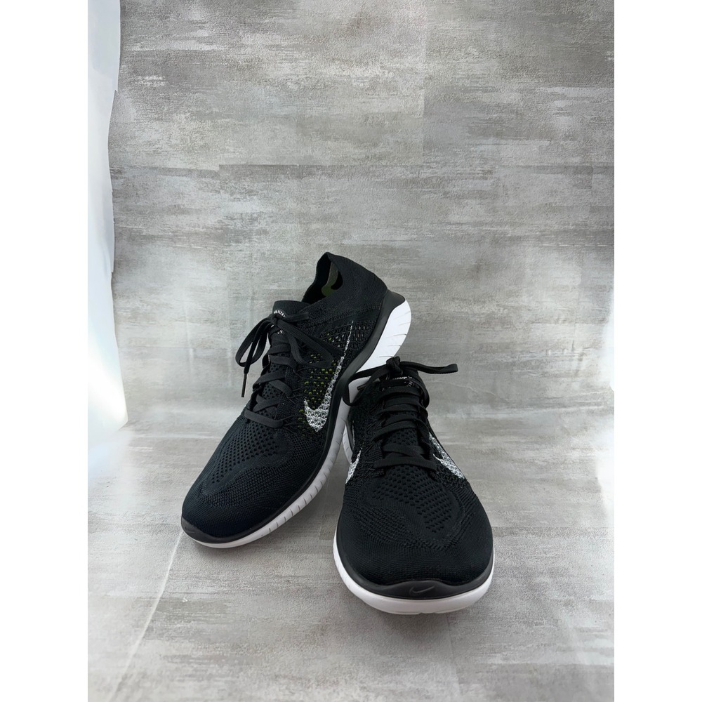 Nike Free RN Flyknit 2018 Men Black White Running Shoes 942838-001 Size 10